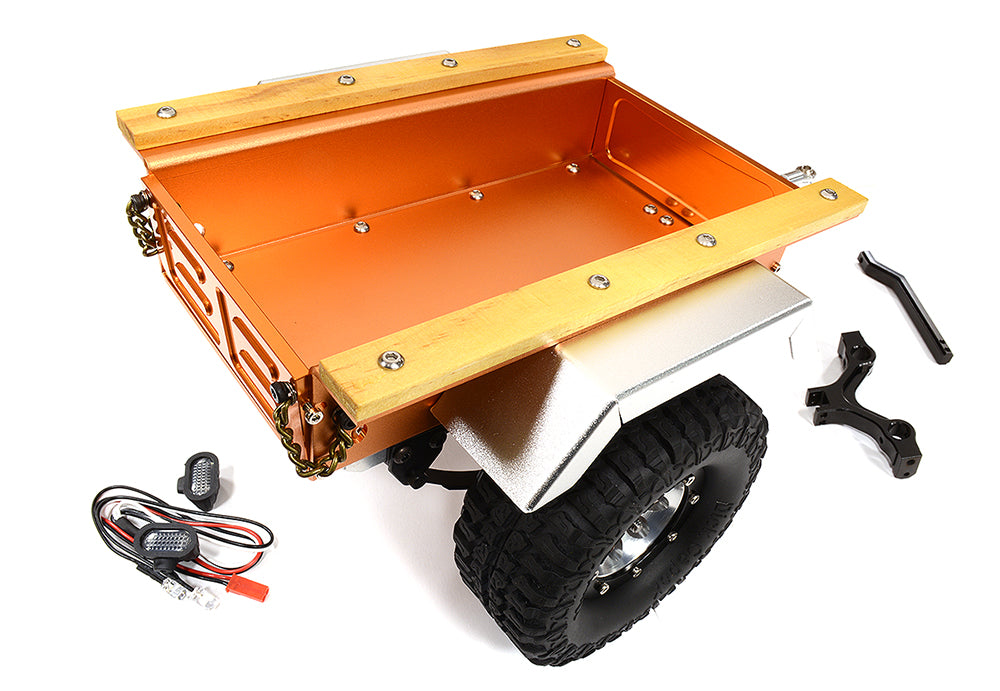 Realistic Leaf Spring 1/10 Size Utility Box Trailer for Scale Crawler Truck