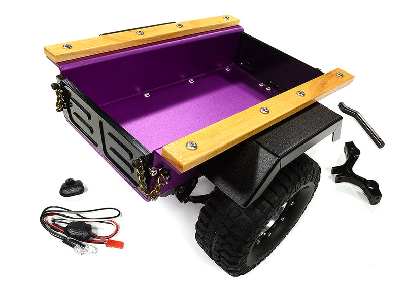 Realistic Leaf Spring 1/10 Size Utility Box Trailer for Scale Crawler Truck