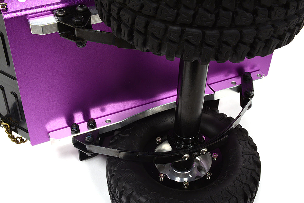 Realistic Leaf Spring 1/10 Size Utility Box Trailer for Scale Crawler Truck