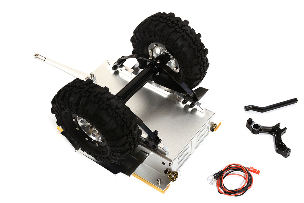 Realistic Leaf Spring 1/10 Size Utility Box Trailer for Scale Crawler Truck