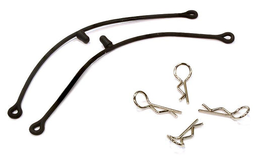 Secured Body Clip (4) with 115mm Connecting Link for 1/10 Scale