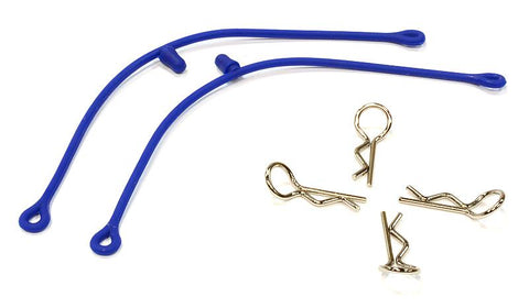 Secured Body Clip (4) with 115mm Connecting Link for 1/10 Scale