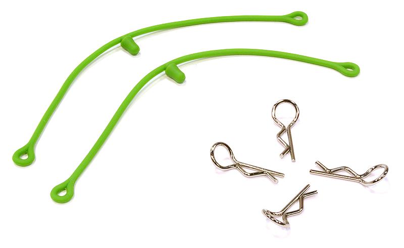 Secured Body Clip (4) with 115mm Connecting Link for 1/10 Scale