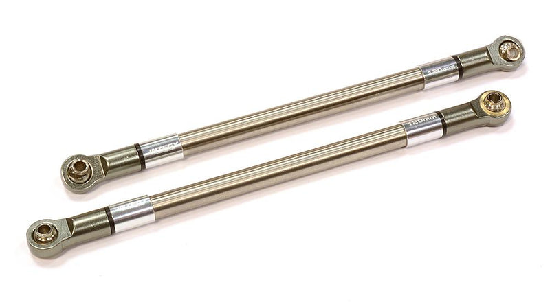Machined 120mm Titanium Suspension Links (2) for Axial SCX-10 & Other Crawlers