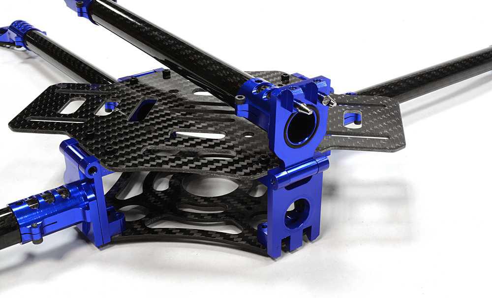 Custom Machined Alloy+Carbon Fiber Quadcopter Upgrade Frame 550 Size Foldable