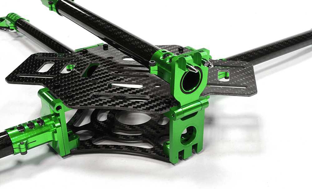 Custom Machined Alloy+Carbon Fiber Quadcopter Upgrade Frame 550 Size Foldable