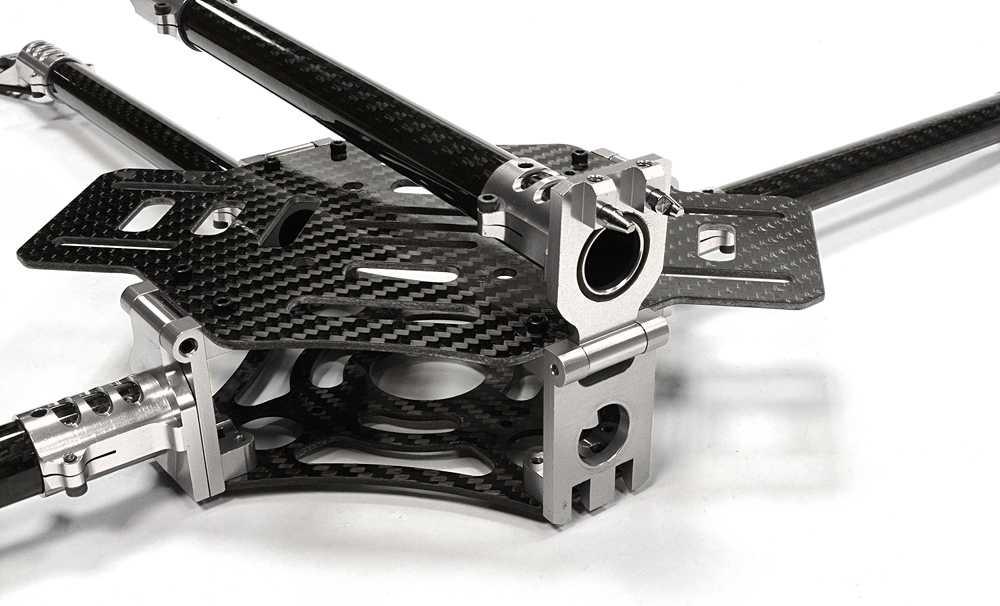 Custom Machined Alloy+Carbon Fiber Quadcopter Upgrade Frame 550 Size Foldable