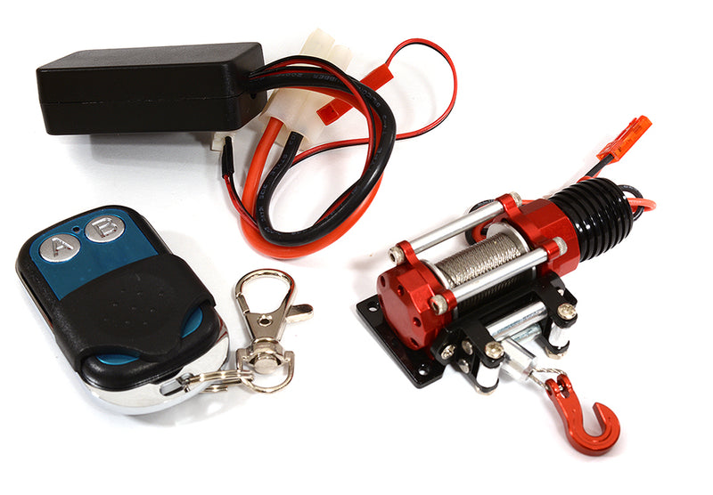 Billet Machined T11 Realistic High Torque Winch w/ Remote for Scale Crawler 1/10