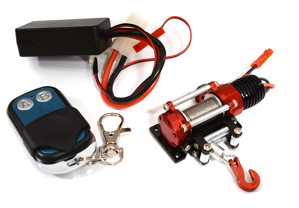 Billet Machined T11 Realistic High Torque Winch w/ Remote for Scale Crawler 1/10