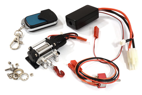 Billet Machined T12 Realistic High Torque Winch w/ Remote for Scale Crawler 1/10