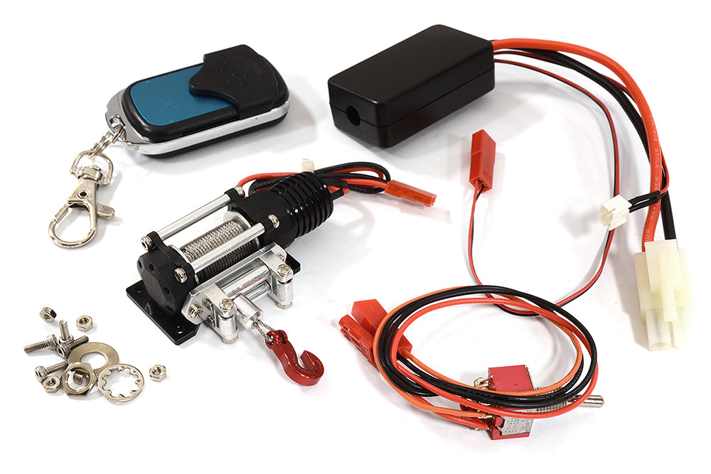 Billet Machined T12 Realistic High Torque Winch w/ Remote for Scale Crawler 1/10