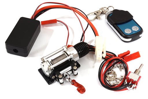 Billet Machined T12 Realistic High Torque Winch w/ Remote for Scale Crawler 1/10