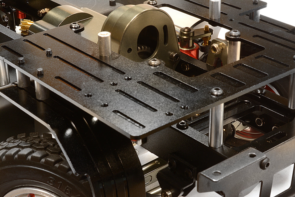 Billet Machined Rolling Chassis for Custom 1/14 Semi-Tractor Truck - Gun Color