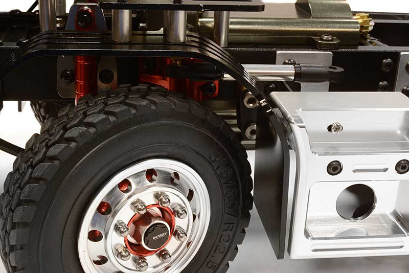 Billet Machined Rolling Chassis for Custom 1/14 Semi-Tractor Truck - Gun Color