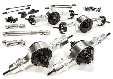 Billet Machined 8X8 4WS Type 813 Axle Set (4) for Custom 1/14 Heavy Truck