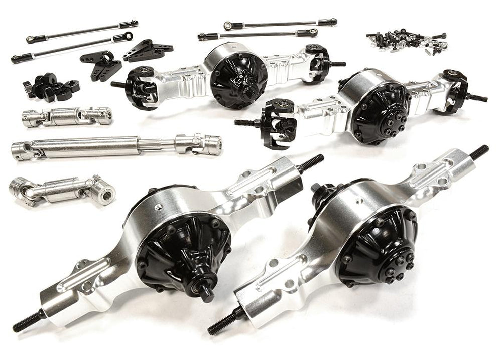 Billet Machined 8X8 4WS Type 813 Axle Set (4) for Custom 1/14 Heavy Truck