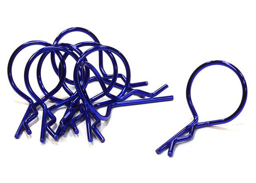 Anodized Color Bent-Up Body Clips (8) for 1/10 RC Cars & Trucks (LxW=26x16mm)