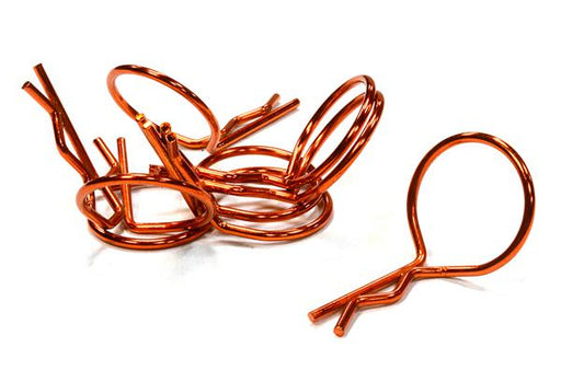 Anodized Color Bent-Up Body Clips (8) for 1/10 RC Cars & Trucks (LxW=26x16mm)