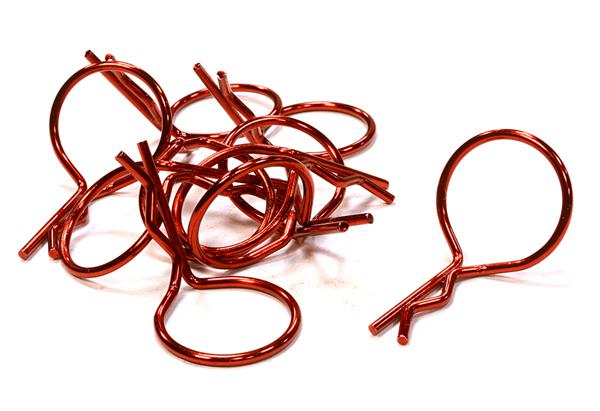 Anodized Color Bent-Up Body Clips (8) for 1/10 RC Cars & Trucks (LxW=26x16mm)