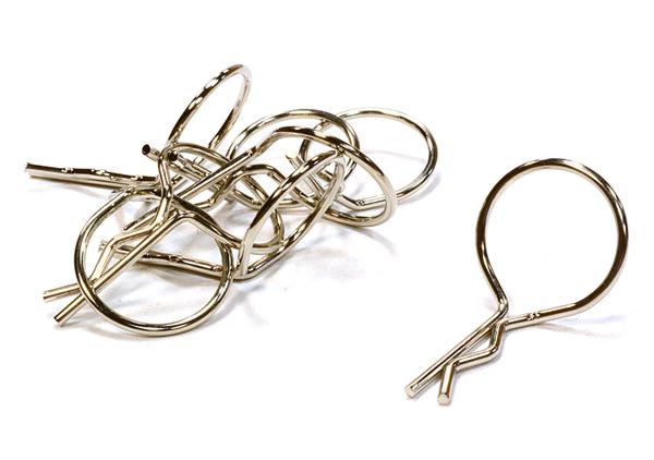 Anodized Color Bent-Up Body Clips (8) for 1/10 RC Cars & Trucks (LxW=26x16mm)