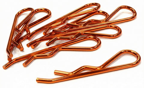 Anodized Color Bent-Up Body Clips (8) for 1/5 & 1/4 Size Vehicles(LxW=46x11mm)