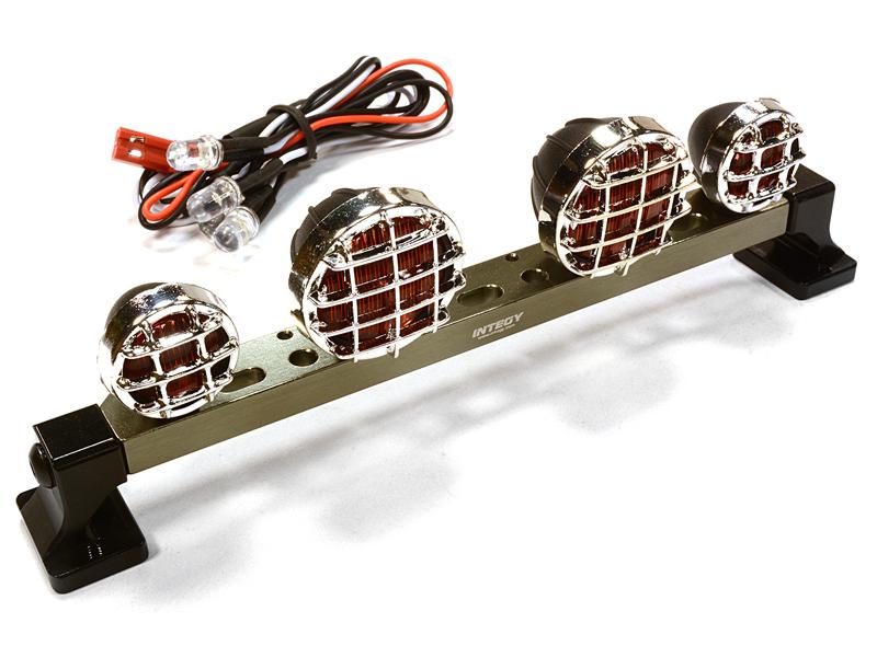 Billet Machined T6 Realistic Roof Top Red Color Spot Light (4) w/ LED