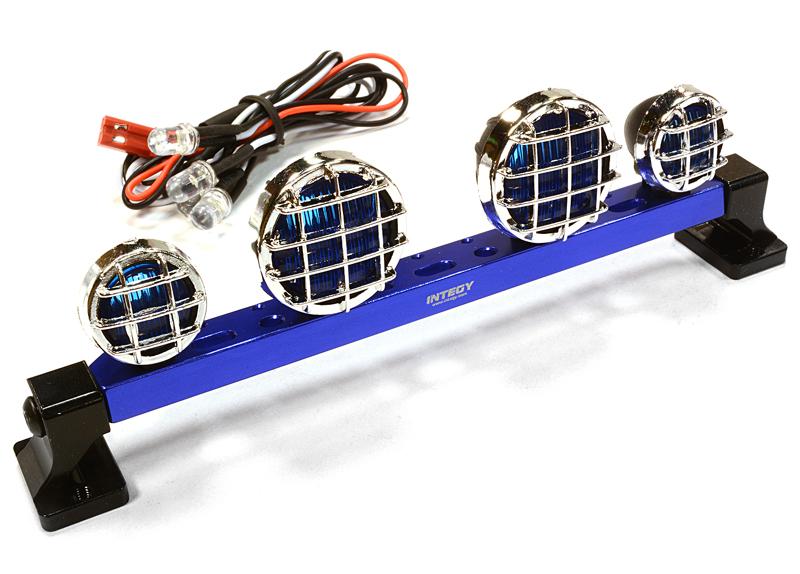 Billet Machined T6 Realistic Roof Top Blue Color Spot Light (4) w/ LED