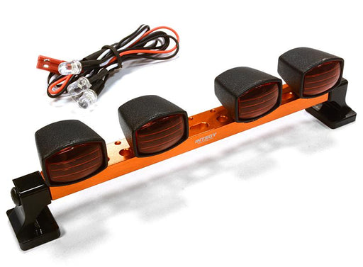 Billet Machined T7 Realistic Roof Top Red Color Spot Light (4) w/ LED