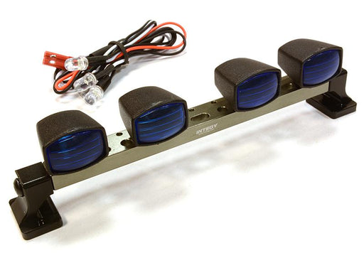 Billet Machined T7 Realistic Roof Top Blue Color Spot Light (4) w/ LED