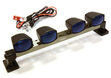 Billet Machined T7 Realistic Roof Top Blue Color Spot Light (4) w/ LED