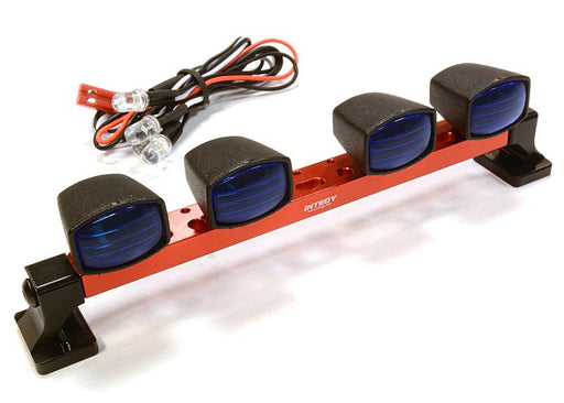 Billet Machined T7 Realistic Roof Top Blue Color Spot Light (4) w/ LED