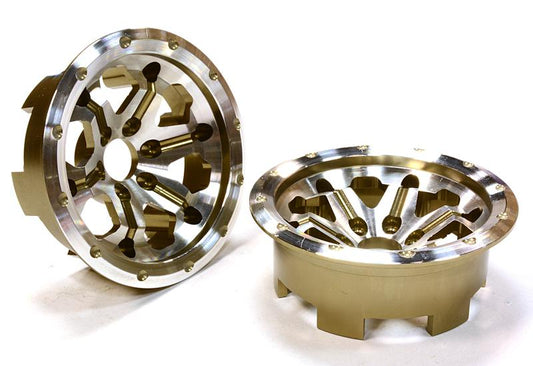 Billet Machined 6 Spoke Outside Half Wheel (2) for 1/10 Axial Yeti Rock Racer