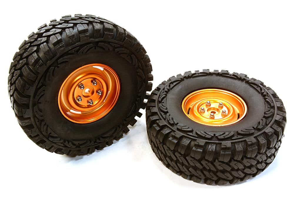 Composite 4L Type 1.9 Size Wheel & Tire (2) for 1/10 Scale Crawler (O.D.=113mm)