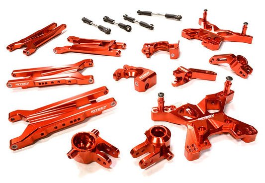 Red Billet Machined Suspension Upgrade Kit for Traxxas Slash 4X4 (1/10 Scale)