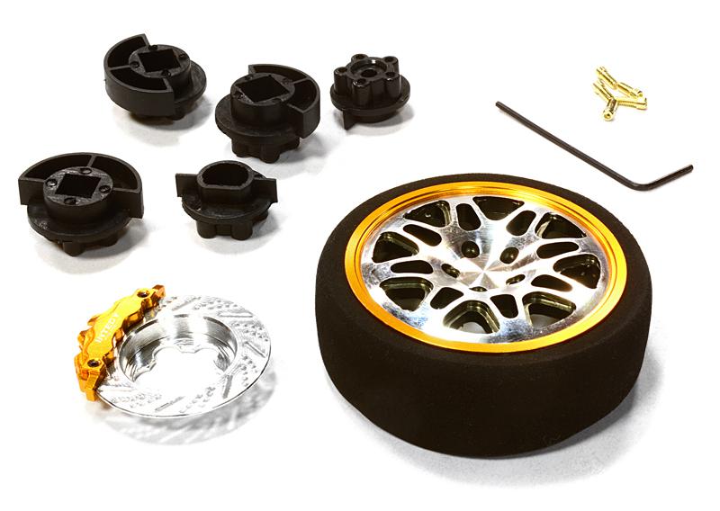 Dual 8 Spoke Steering Wheel Set for Most HPI, Futaba, Airtronics, Hitec & KO