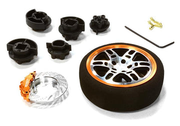 Dual 6 Spoke Steering Wheel Set for Most HPI, Futaba, Airtronics, Hitec & KO
