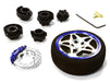 Dual 5 Spoke Steering Wheel Set for Most HPI, Futaba, Airtronics, Hitec & KO