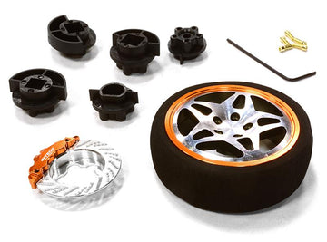 Dual 5 Spoke Steering Wheel Set for Most HPI, Futaba, Airtronics, Hitec & KO