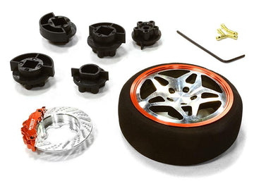 Dual 5 Spoke Steering Wheel Set for Most HPI, Futaba, Airtronics, Hitec & KO