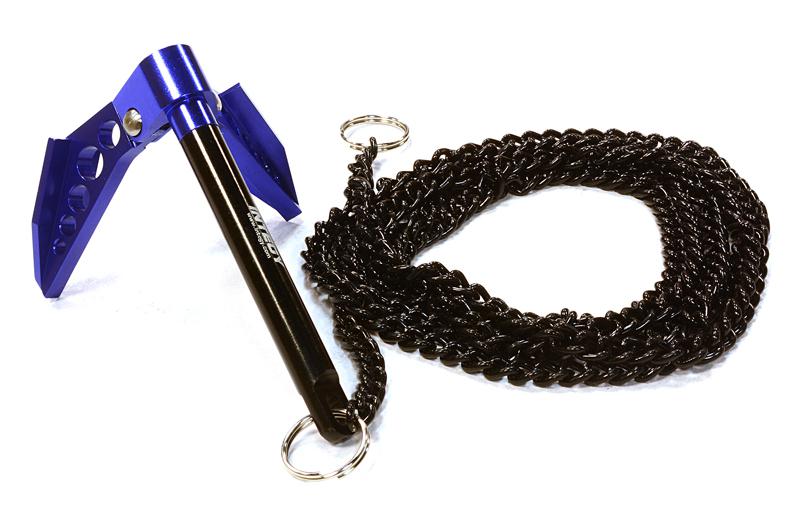 Billet Machined Realistic Scale Model Portable Winch Anchor w/ Chain 1/10 Size