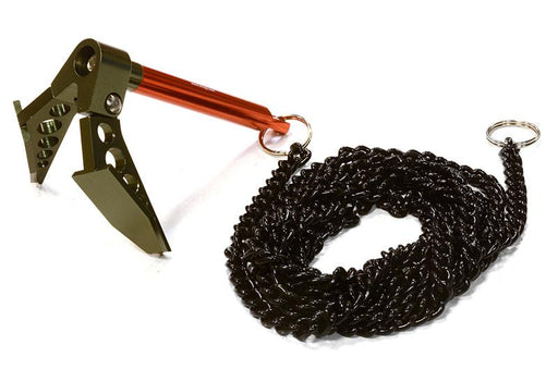 Billet Machined Realistic Scale Model Portable Winch Anchor w/ Chain 1/10 Size