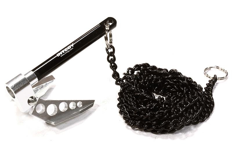 Billet Machined Realistic Scale Model Portable Winch Anchor w/ Chain 1/10 Size