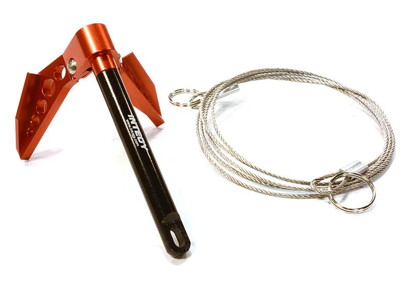 Billet Machined Realistic Scale Model Portable Winch Anchor w/ Chain 1/10 Size