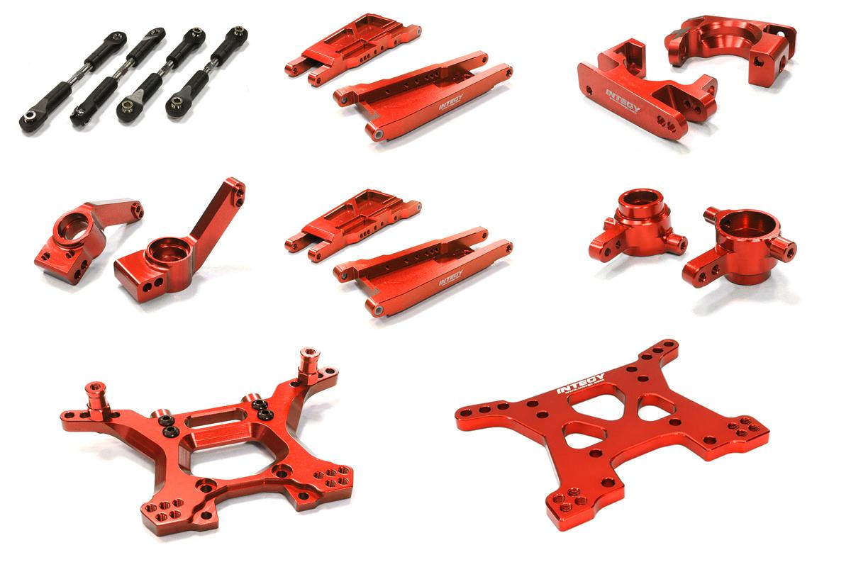 Stage 1 Red Billet Machined Suspension Upgrade for Traxxas 1/10 Slash 4X4 LCG