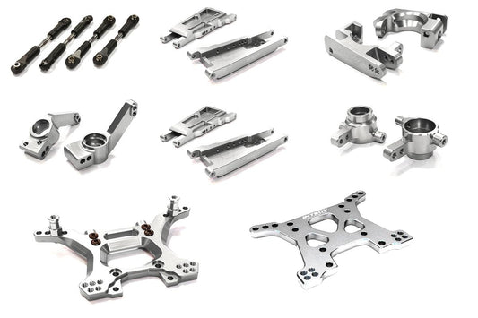 Stage 1 Silver Billet Machined Suspension Upgrade for Traxxas 1/10 Slash 4X4 LCG