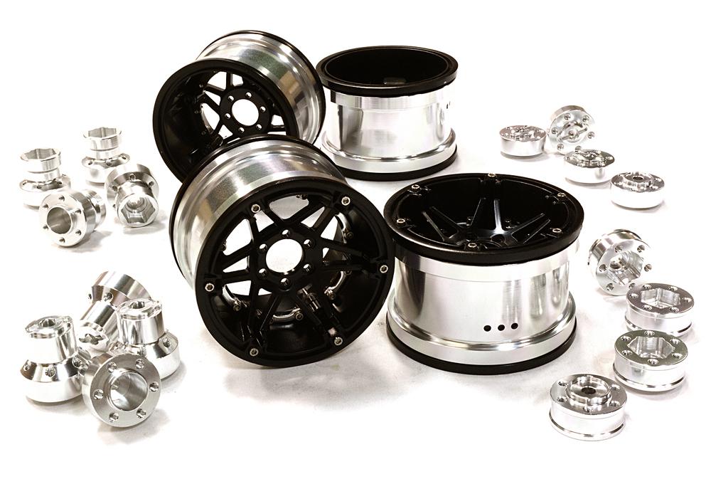 Billet Machined 6 Spoke Wheels w/ Multi Adapters for Most 2.2 Scale Rock Crawler