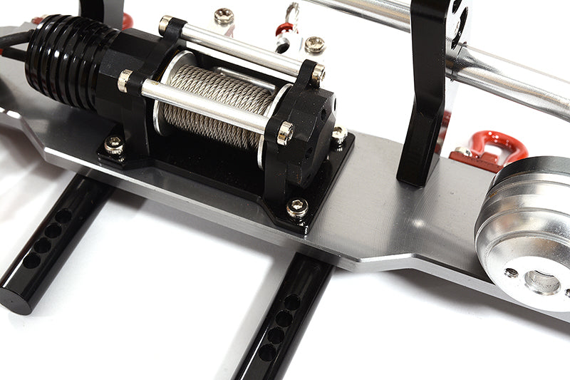 Machined Front Bumper w/ Winch & LED (2) for SCX-10 Dingo & Honcho 43mm Mount
