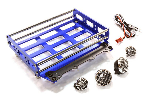 Realistic 1/10 Scale Alloy Luggage Tray 102x125x29mm with 4 LED Spot Light Set