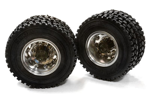 Machined Alloy T5 Rear Dually Wheel & XD Tire for Tamiya 1/14 Scale Trucks