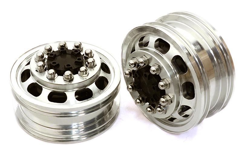 Billet Machined Alloy T5 Front Wheel Set for Hex Type 1/14 Scale Tractor Trucks